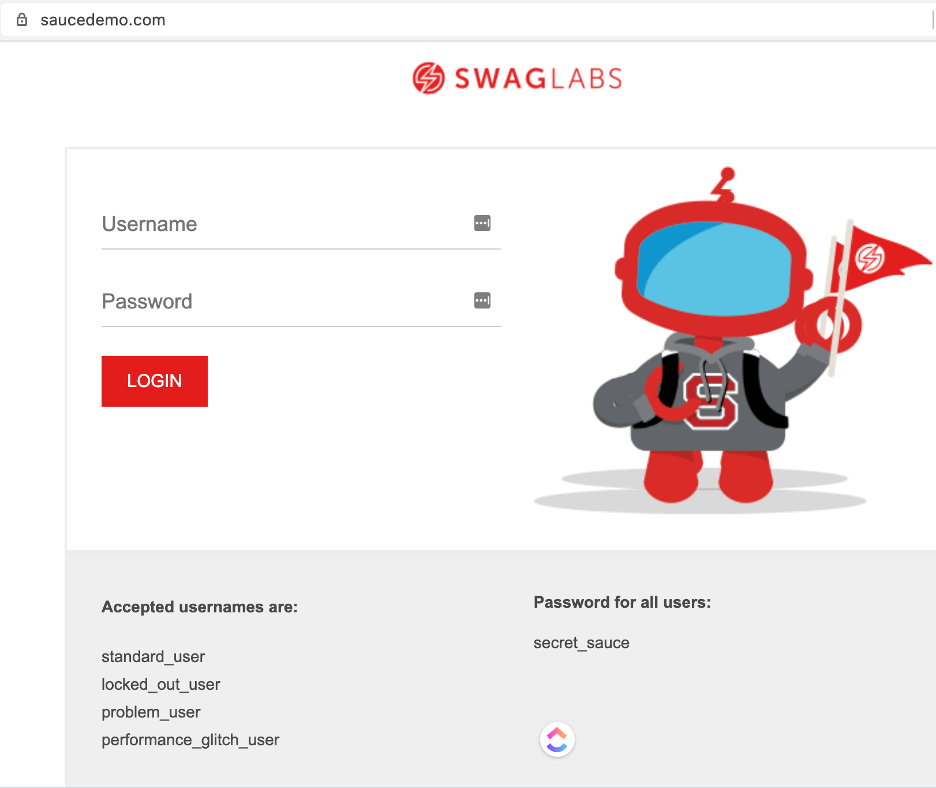 Saucelabs Test Automation Demo test Site | TestGuild