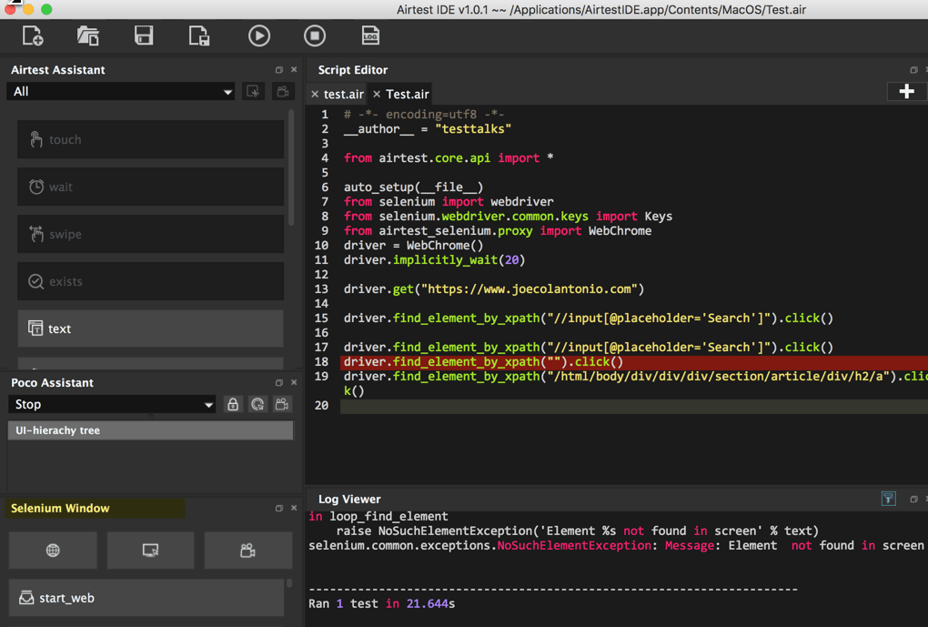 Selenium AirTest