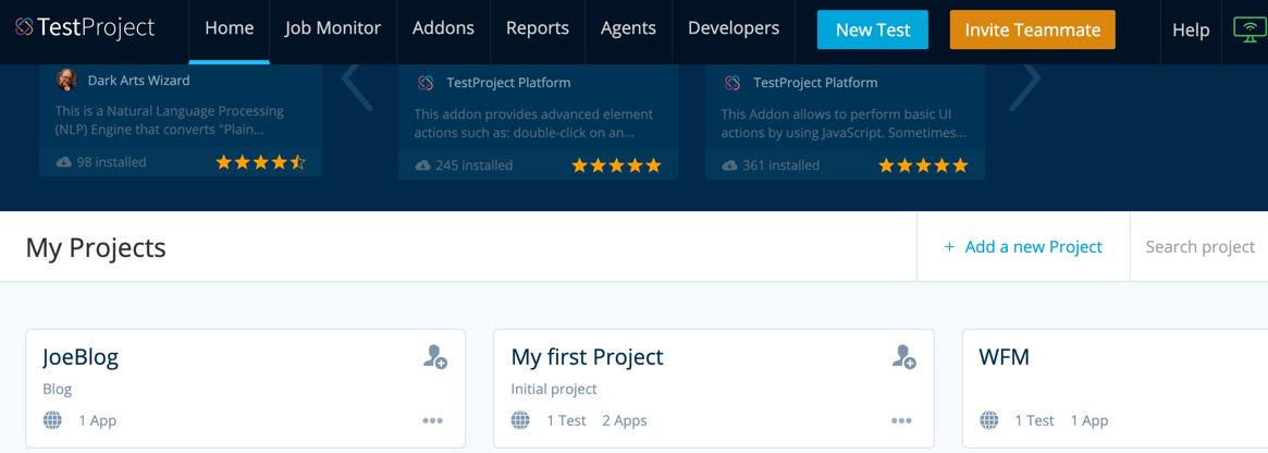 TestProject Portal